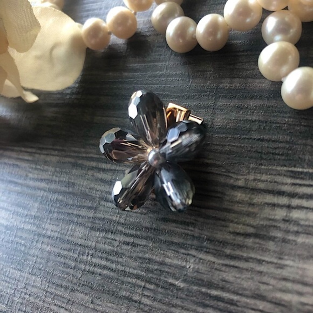 NEW Glass Crystal Flower Hair Clip